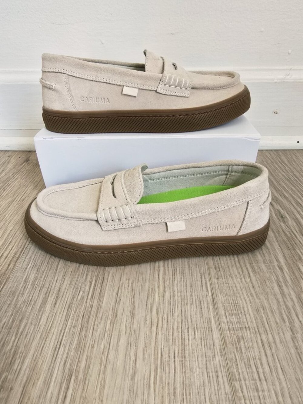 Cariuma Caju Penny Loafers Womens 6.5 - Mens 5 Slip On Suede Beige Causal Shoes